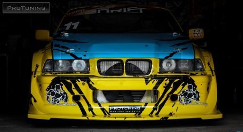 GTR Look Front Wide bumper with Splitter For BMW E36 - Additional Image