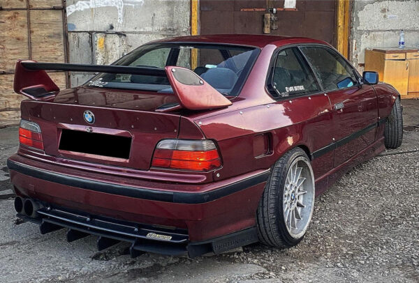 P-Performance Rear Bumper diffuser addon with ribs / fins For BMW E36 M Sport / M3 - Additional Image