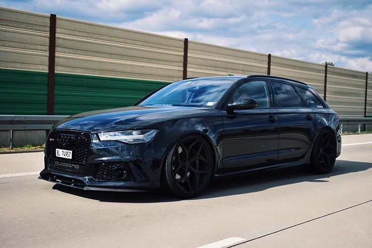 RS6 C7 4G Etupuskurin Lip Spoileri Splitteri P-Performance Kiiltävä