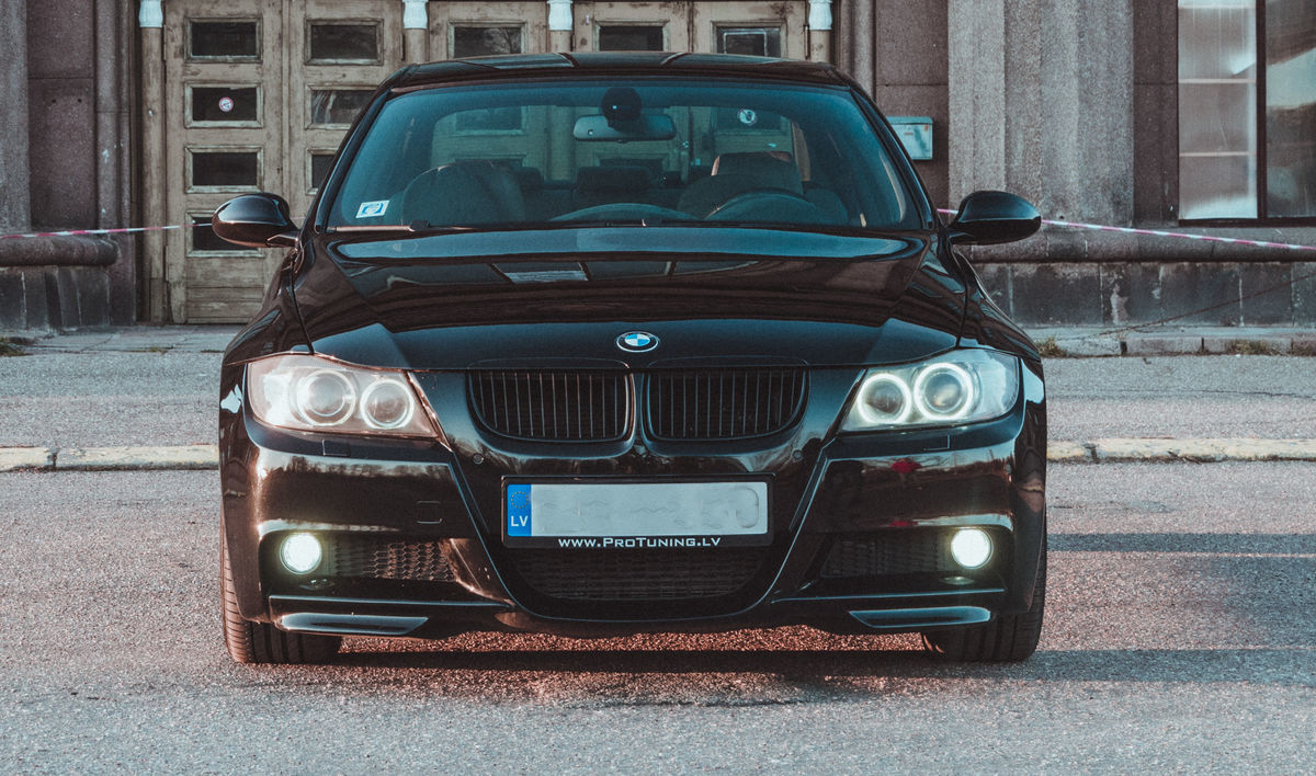 Performance BLACK Matt Front Bumper Side Splitters/ Elerons/ Flaps for BMW E90 E91 05-08 M Sport - Additional Image