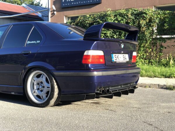 P-Performance Rear Bumper diffuser addon with ribs / fins For BMW E36 M Sport / M3 - Additional Image