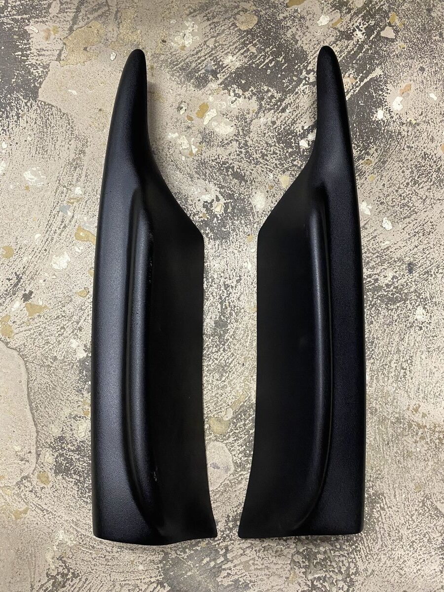 Performance BLACK Matt Front Bumper Side Splitters/ Elerons/ Flaps for BMW E90 E91 05-08 M Sport - Additional Image